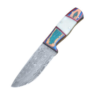 Batttle-Merchant Damascus z ročajem iz lesa in kosti